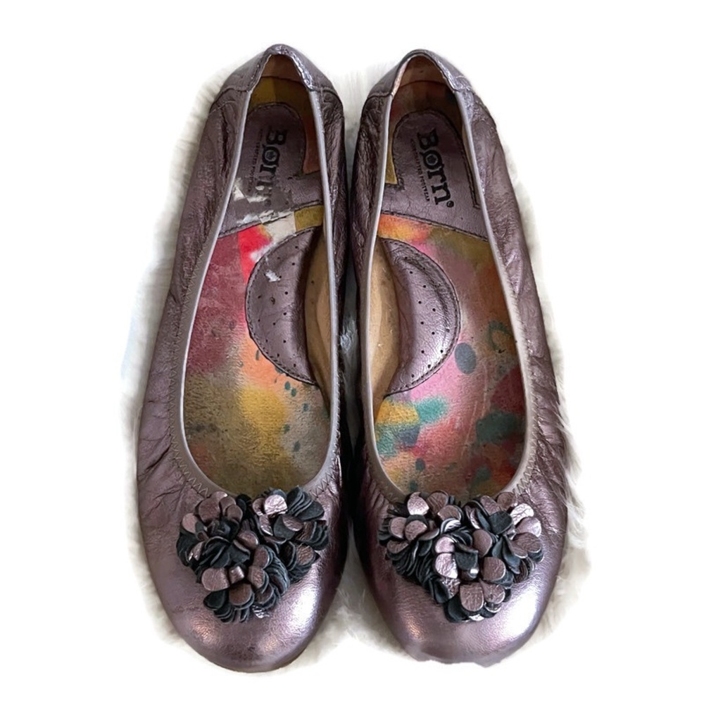 Born Bronze Leather Ballet Flats - Picture 2 of 7